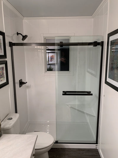 Shower with 8"x10" pattern acrylic walls includes taps - INSTALLED PRICE