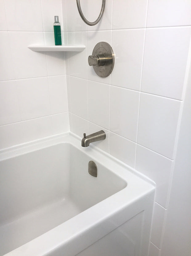Tub with White 8x10 tile pattern walls including taps - INSTALLED PRICE