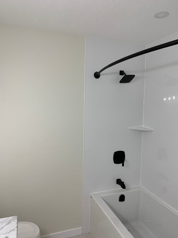 White smooth acrylic walls - INSTALLED PRICE